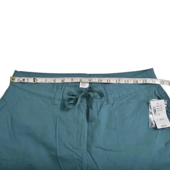 NWT Cleo Petites Capri Pants Turquoise Blue Pull On Size 12 - Picture 7 of 9